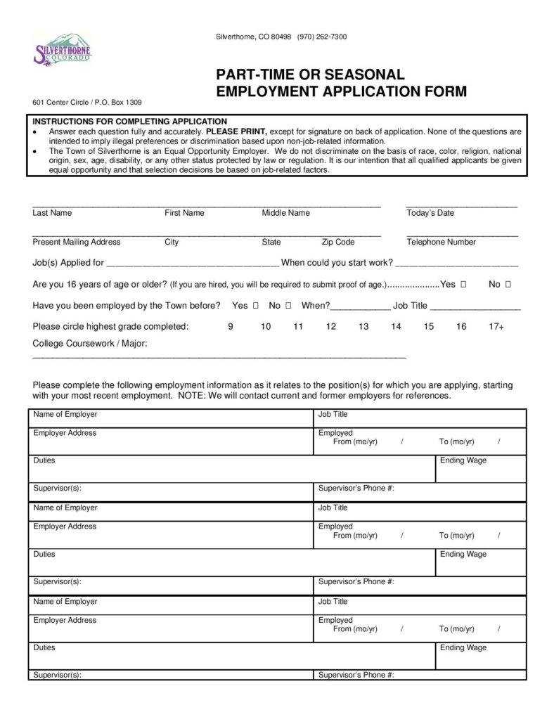 How Useful Are Job Application Forms In Recruitment | Free Within Employment Application Template Microsoft Word