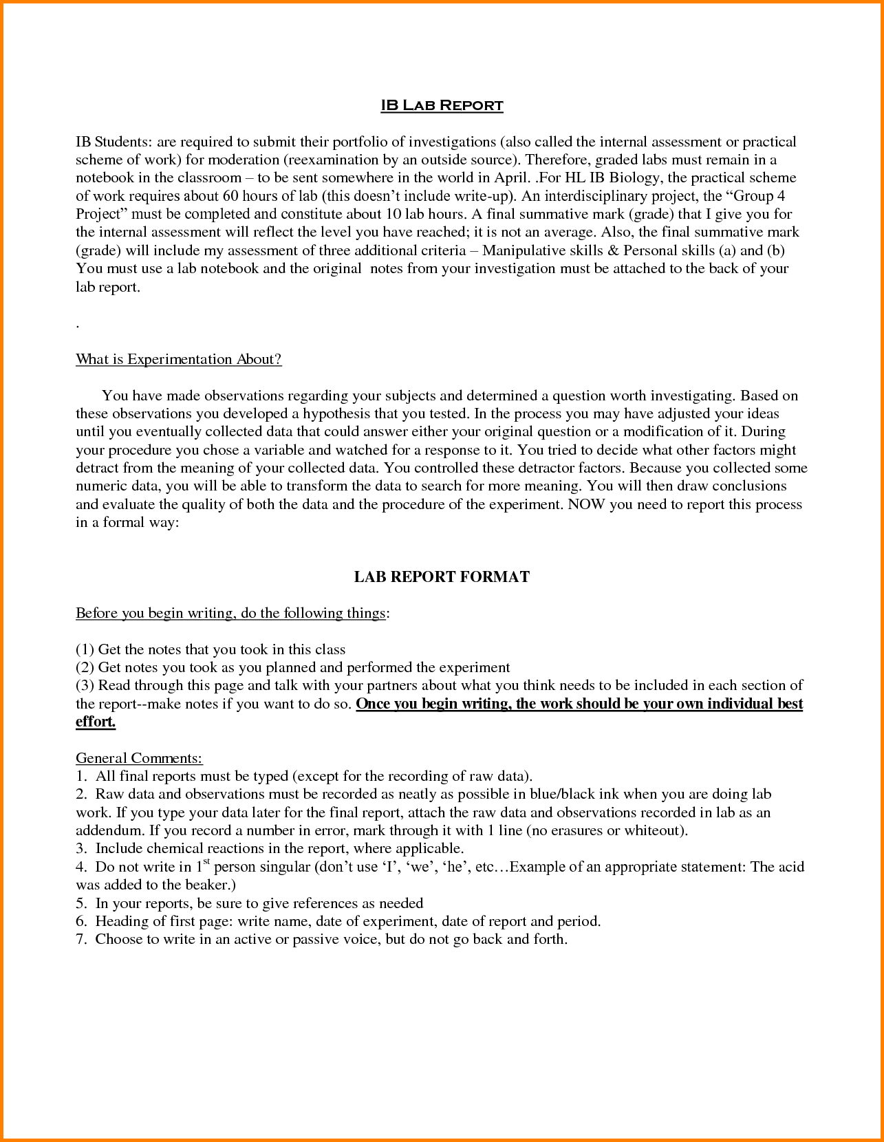 Incident Management Report Samples And 11 Biology Lab Report For Biology Lab Report Template