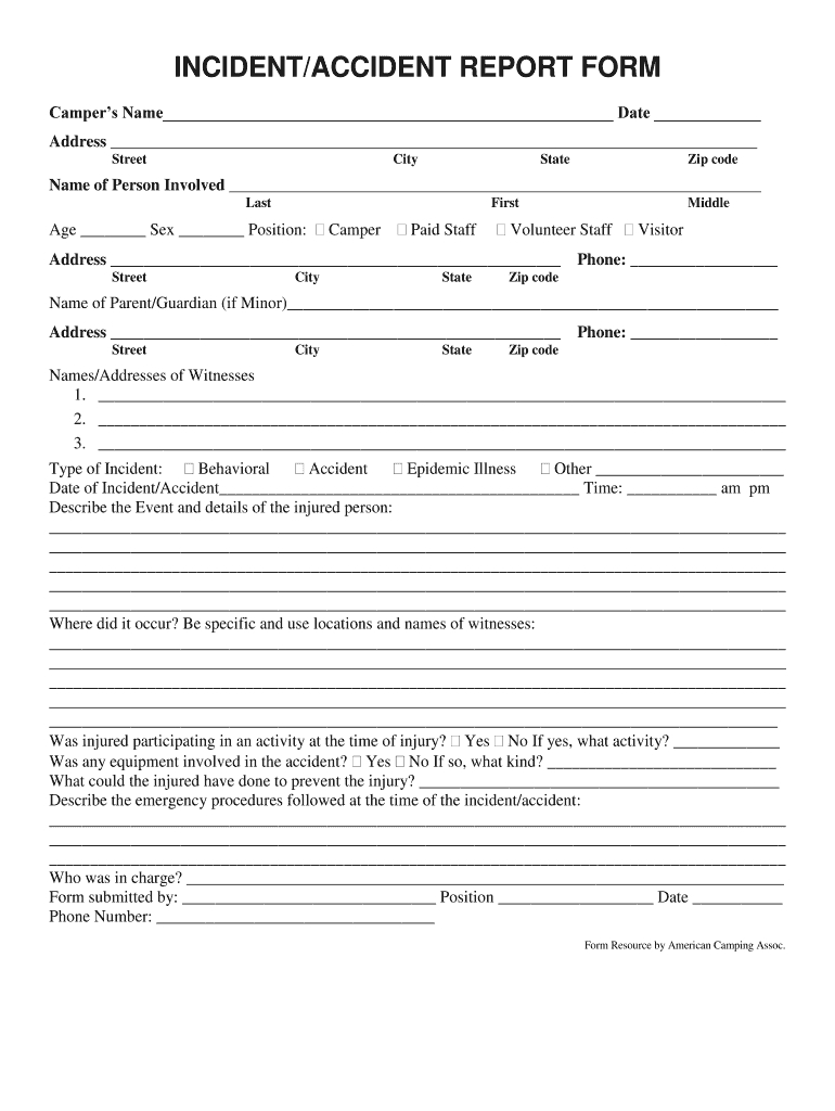Incident Report Form - Fill Online, Printable, Fillable With Regard To Generic Incident Report Template