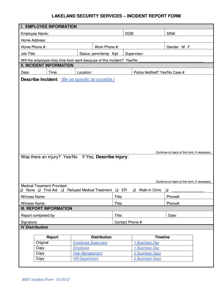 Incident Report Form – Fill Out And Sign Printable Pdf Template | Signnow With Regard To Insurance Incident Report Template