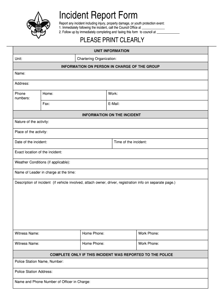 Incident Report Form Pdf – Fill Online, Printable, Fillable For Office Incident Report Template
