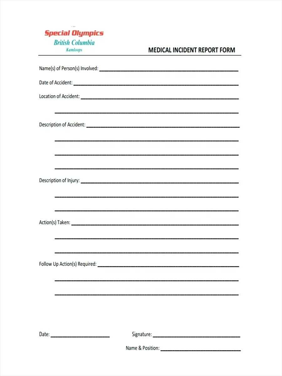 Incident Report Form Template Free Download – Vmarques Within Medical Report Template Free Downloads