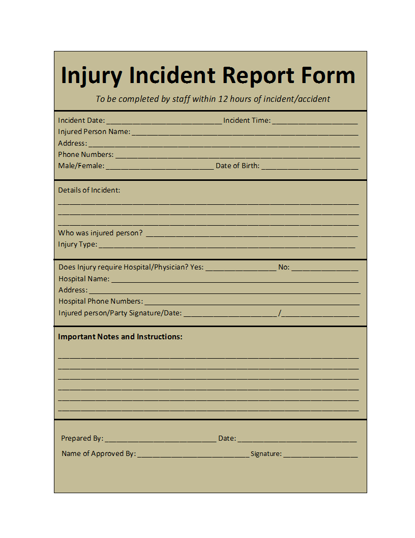 Incident Report Template Pertaining To Insurance Incident Report Template