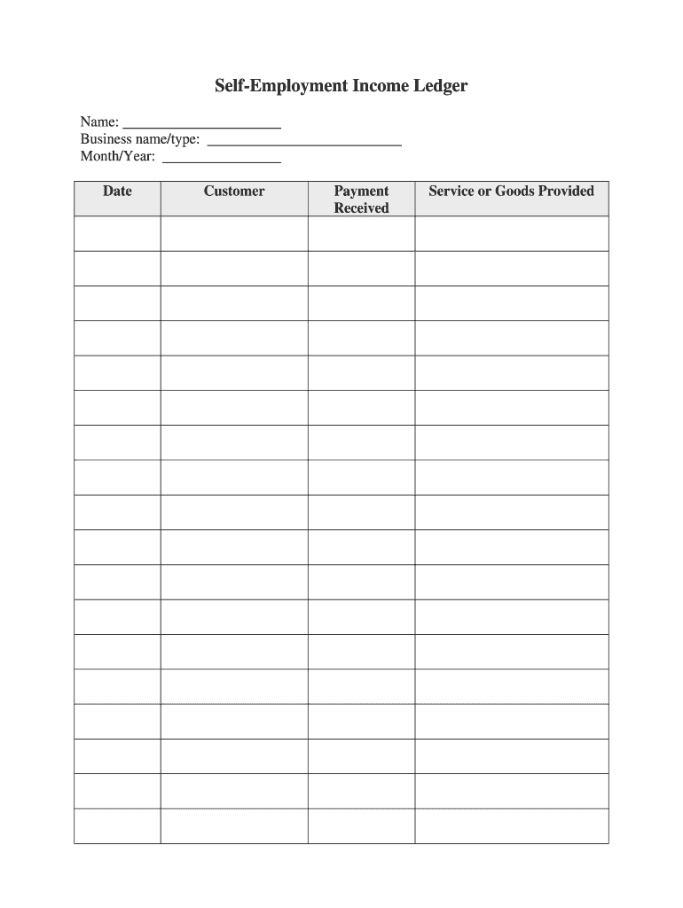 Income Ledger Template – Fill Online, Printable, Fillable Pertaining To Blank Ledger Template