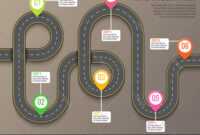 Infographics Template With Road Map Using Pointers inside Blank Road Map Template