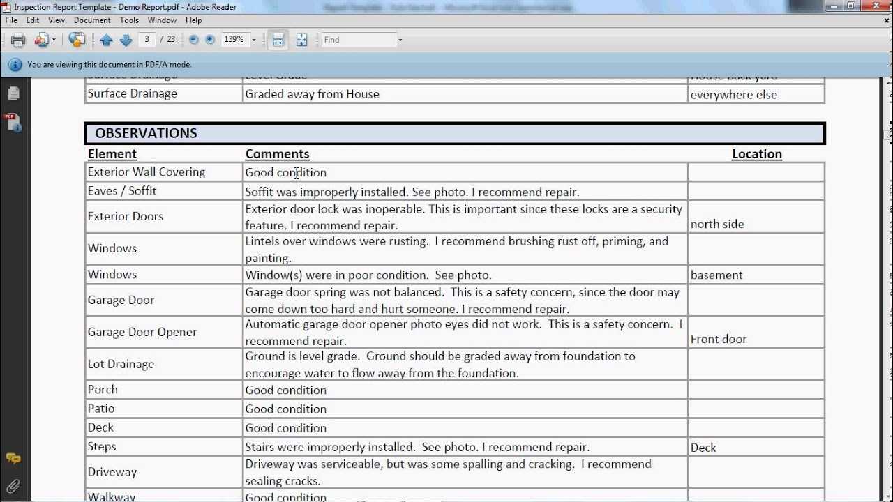 Inspection Report Template – Final Report – Youtube Regarding Drainage Report Template