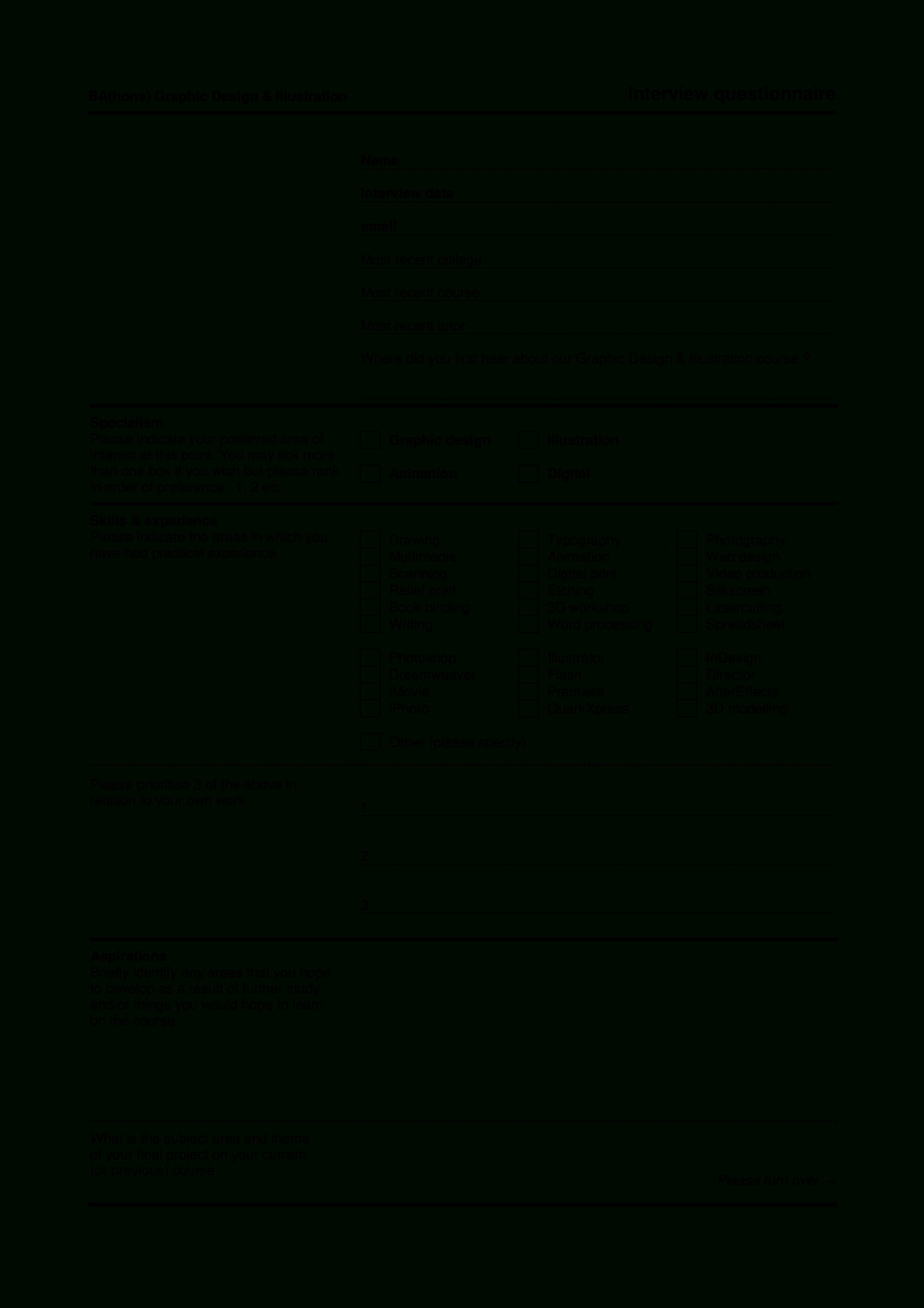 Interview Questionnaire Sample | Templates At Pertaining To Questionnaire Design Template Word
