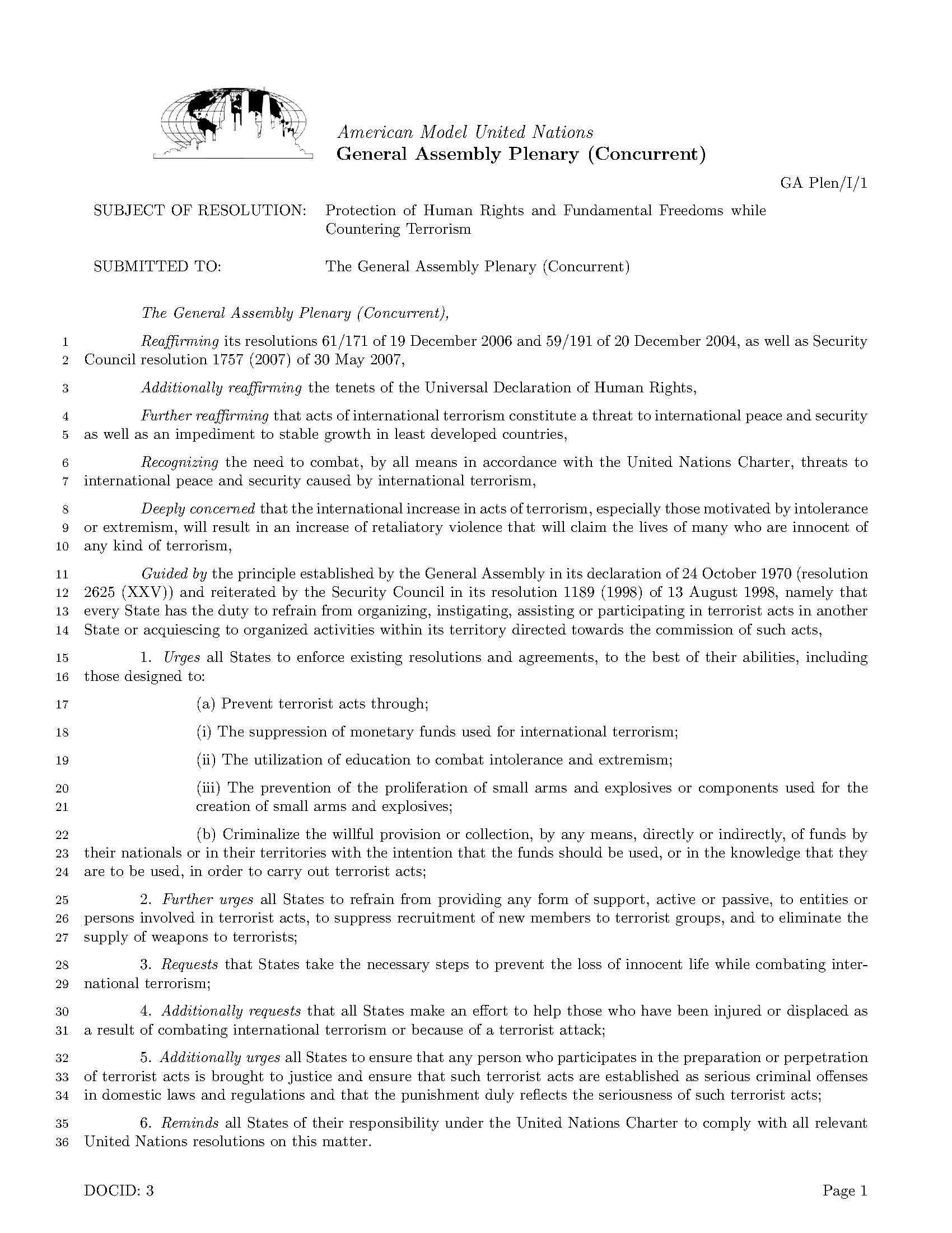 Introduction To United Nations Documents – Amun With Rapporteur Report Template