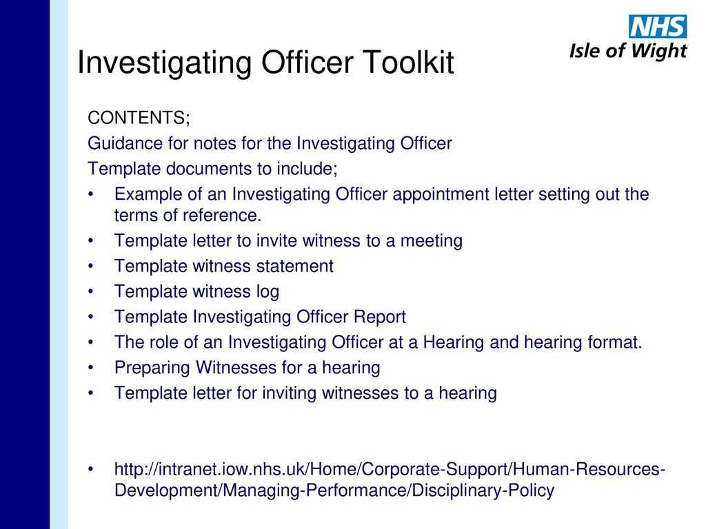 Investigating Officer Training For Employment Issues – Ppt Inside Investigation Report Template Disciplinary Hearing