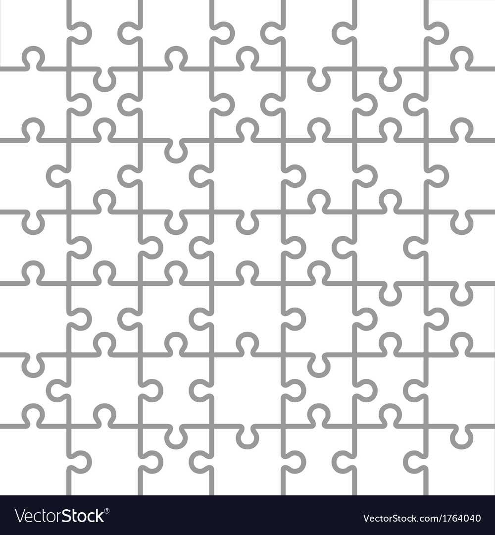 Jigsaw Puzzle White Blank Parts Template 7X7 For Blank Jigsaw Piece Template
