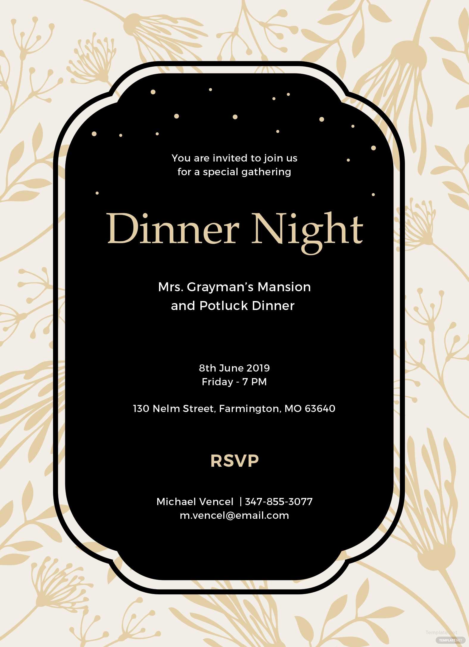 Kulasara: 25 New Dinner Invitation Card Template Free Download With Free Dinner Invitation Templates For Word
