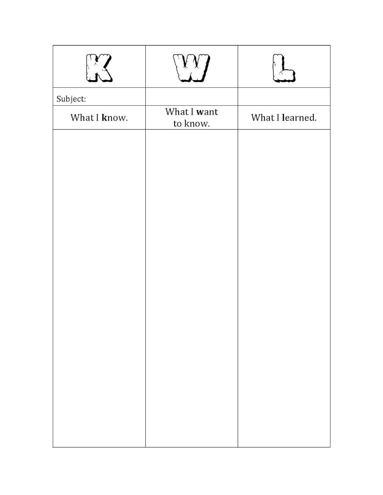 Kwl Template Word Document – Kerren Throughout Kwl Chart Template Word Document