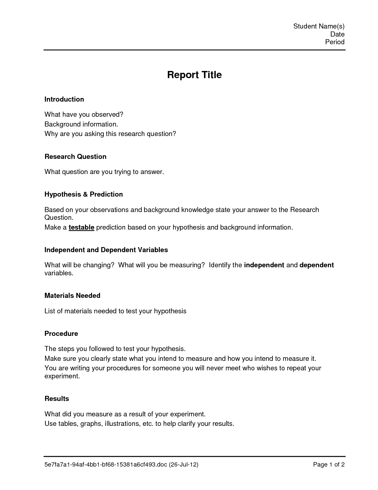 Lab Report Template | E Commercewordpress Pertaining To Lab Report Template Word