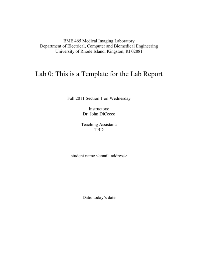 Lab Report Template – Electrical, Computer & Biomedical Within Engineering Lab Report Template