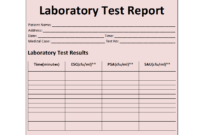 Laboratory Test Report Template intended for Test Result Report Template