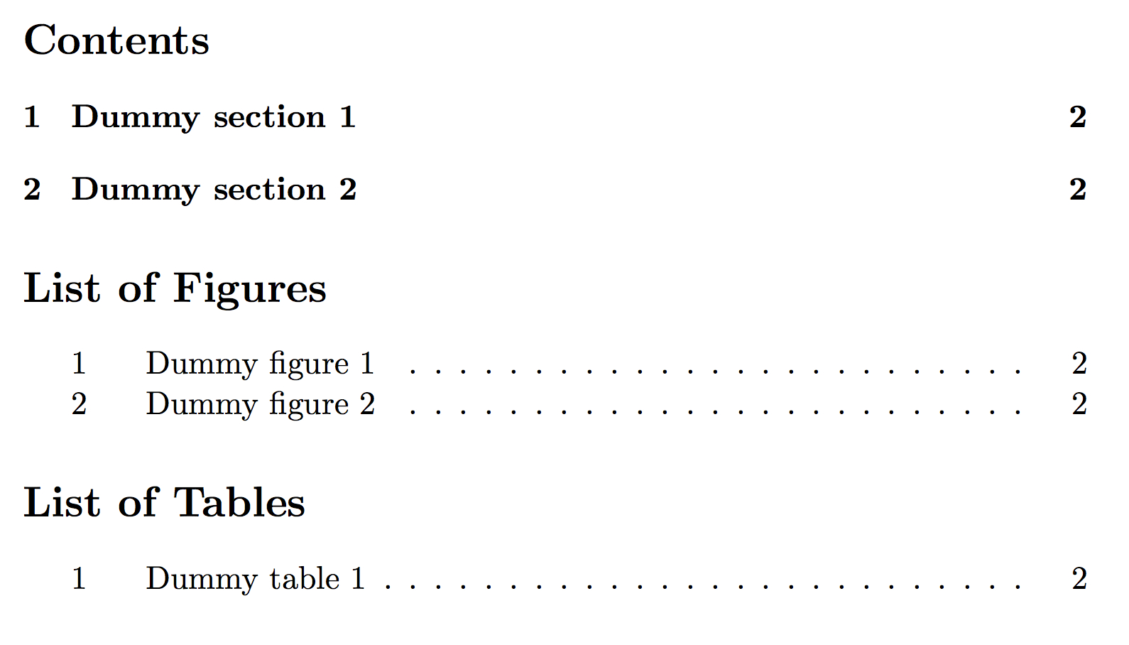 Latex Table Of Contents, List Of Figures/tables And Some Regarding Blank Table Of Contents Template Pdf