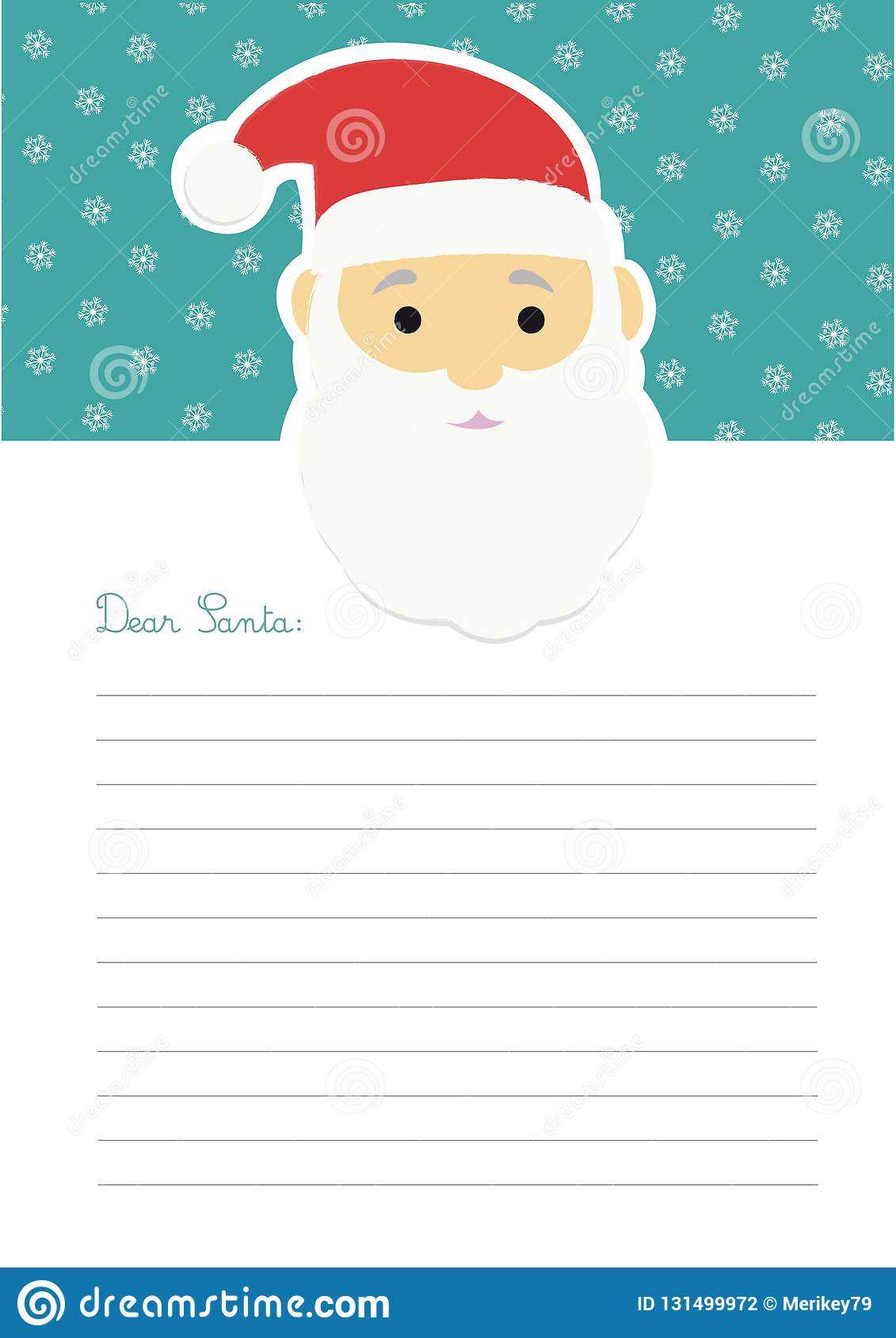 Letter Template To Santa Claus Stock Vector – Illustration Inside Blank Letter From Santa Template