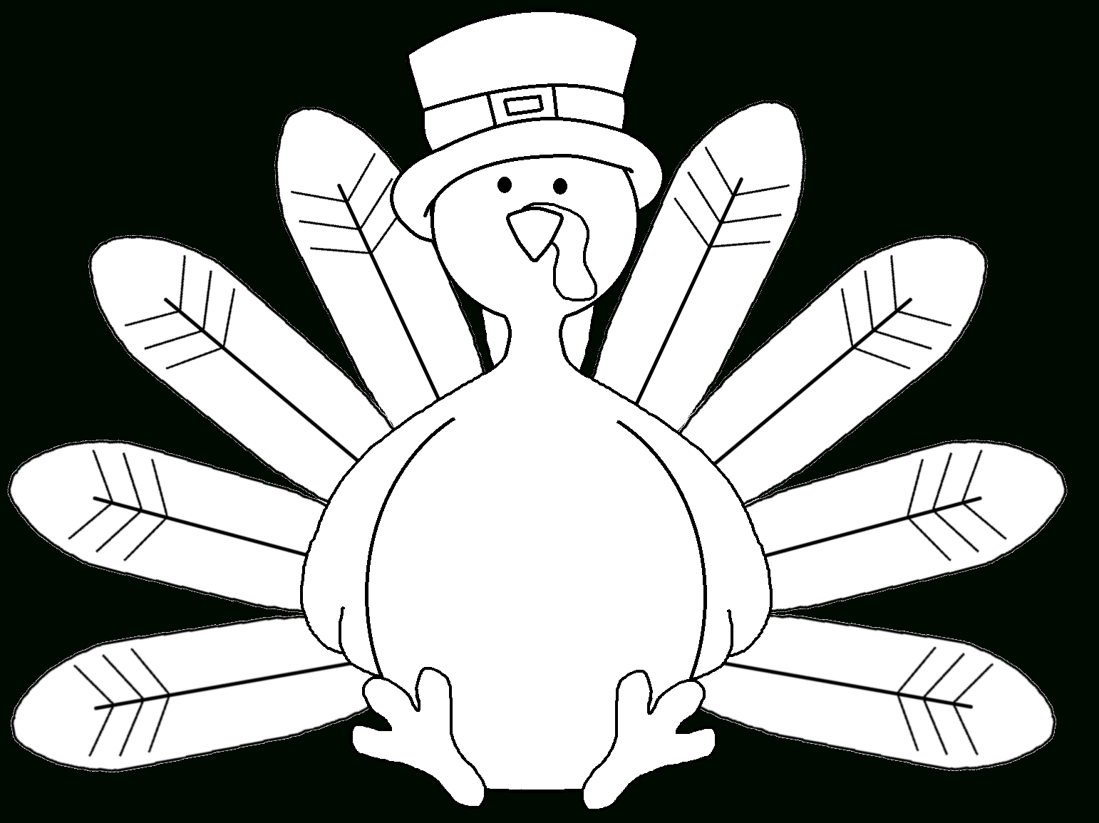 Library Of Black And White Turkey Printable Picture Library Pertaining To Blank Turkey Template