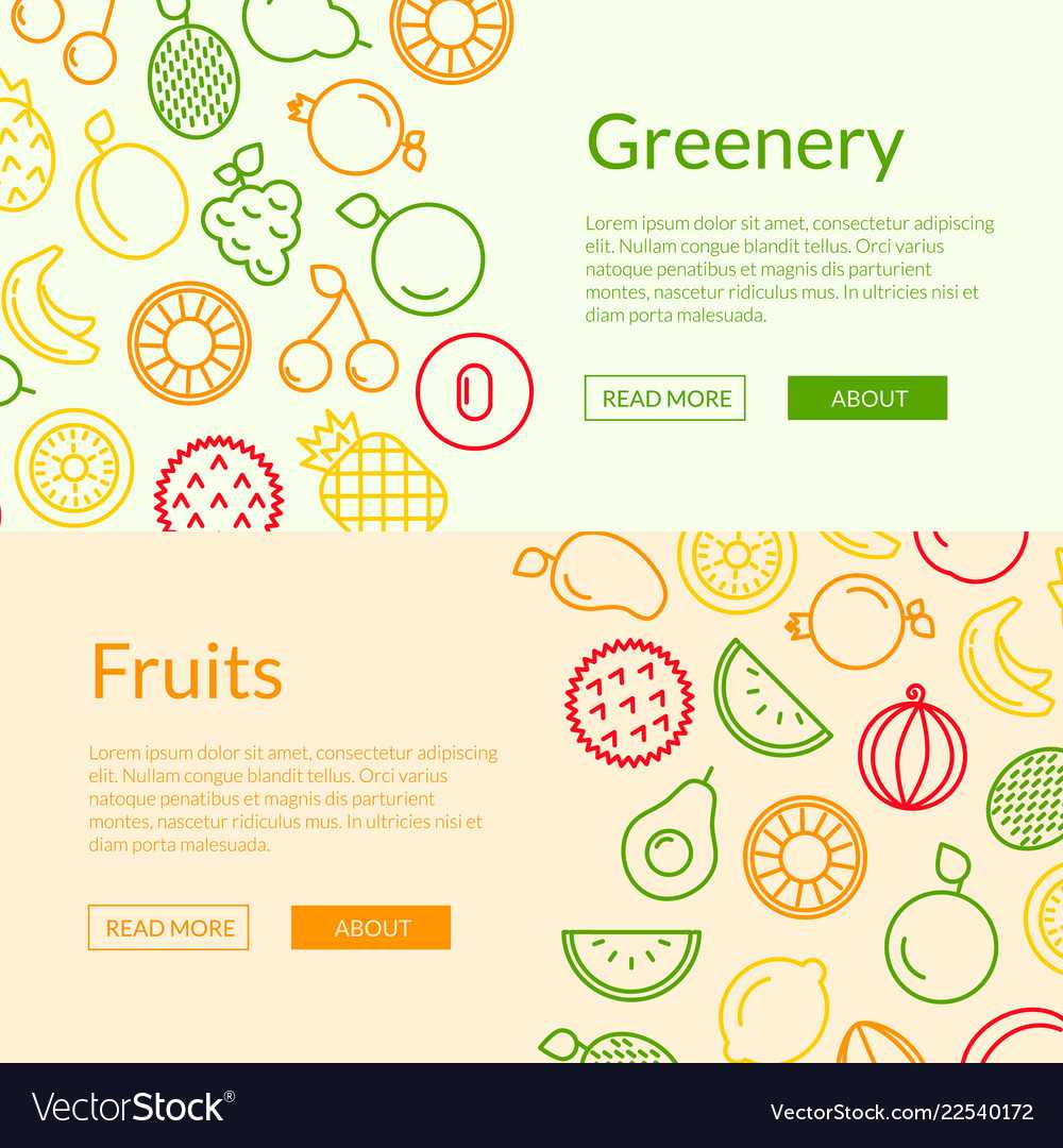 Line Fruits Icons Web Banner Templates For Free Website Banner Templates Download