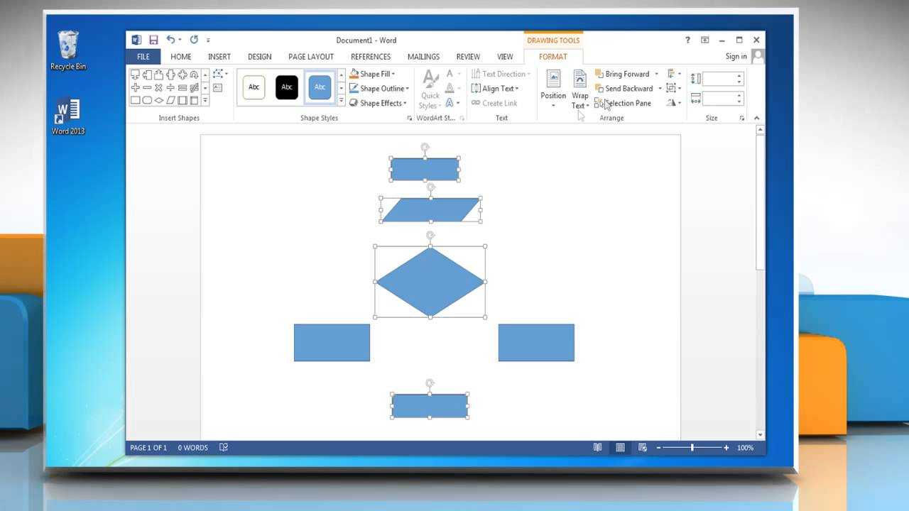 Make A Flowchart In Microsoft Word 2013 For Creating Word Templates 2013
