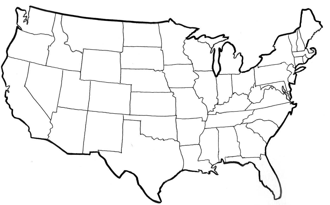 Map Of The United States Clipart With United States Map Template Blank