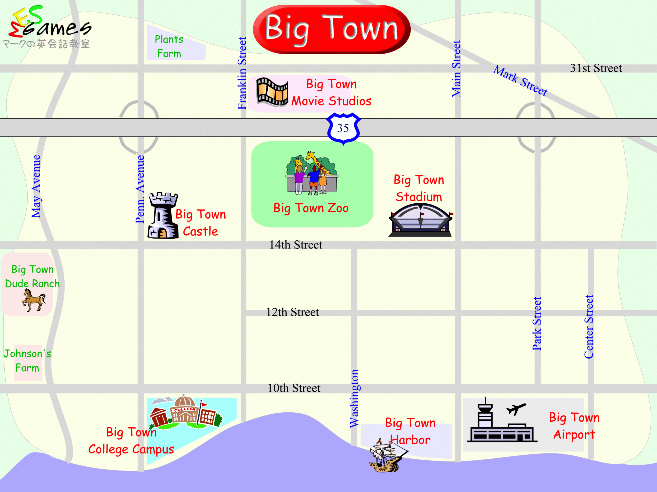 Map Of Town Worksheet | Printable Worksheets And Activities Within Blank City Map Template