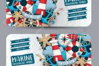 Marine Nautical Travel Concept. Horizontal Banner Template throughout Nautical Banner Template