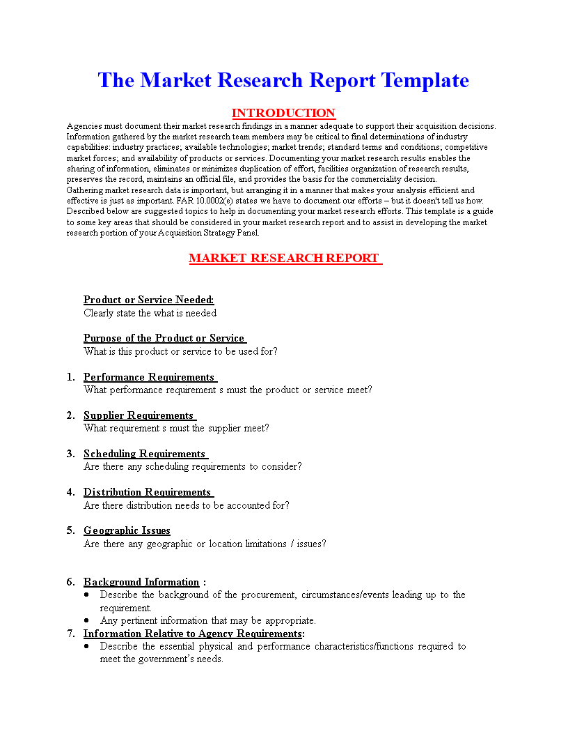 Market Research Report Format | Templates At Throughout Research Report Sample Template