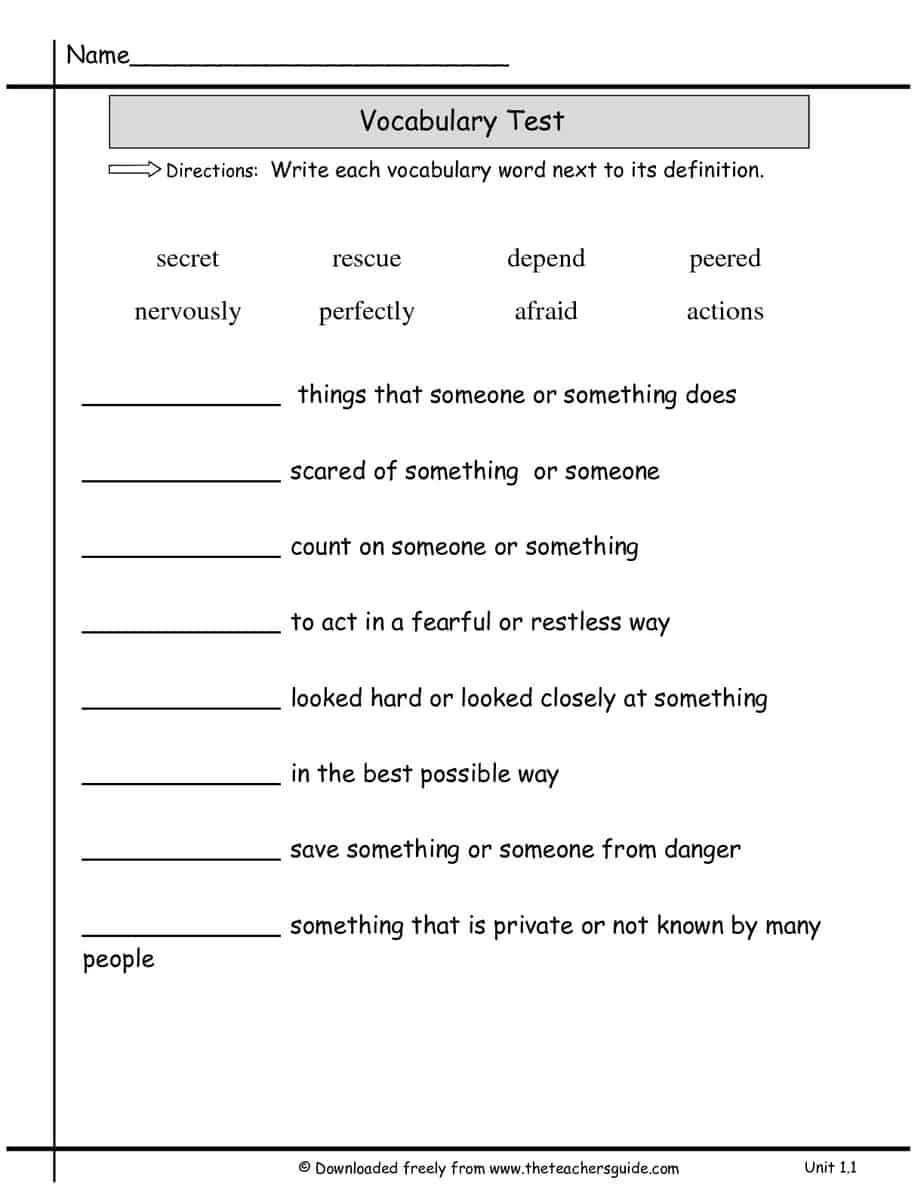 Matching Test Template Word – Ajepi Within Vocabulary Words Worksheet Template