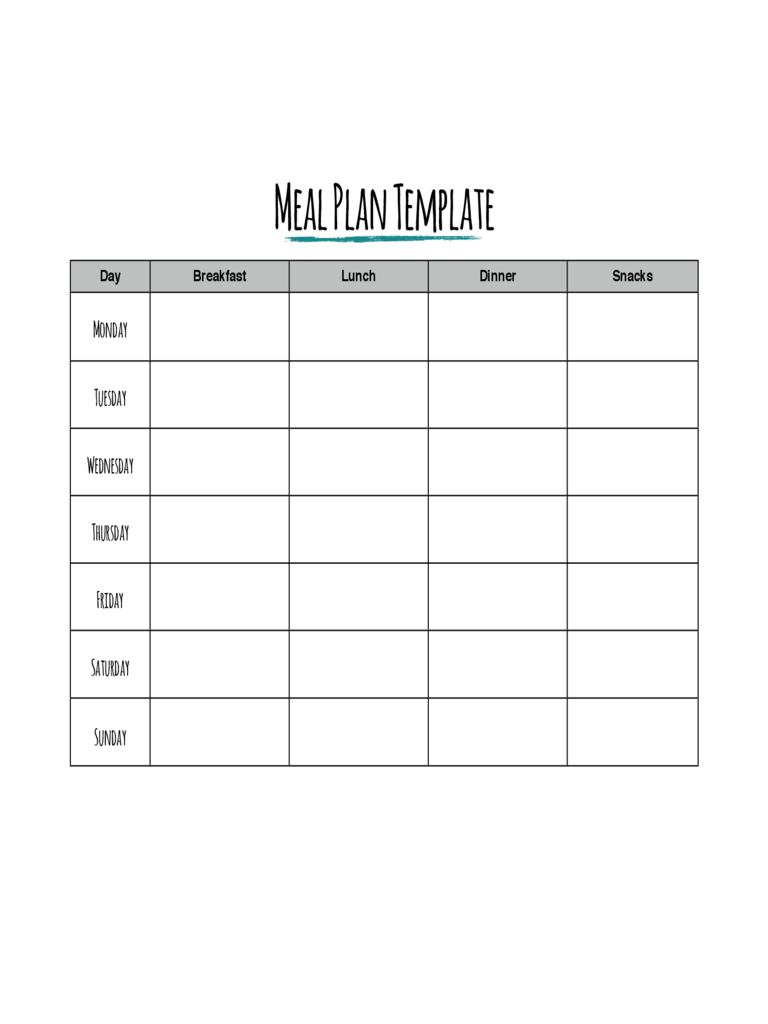 Meal Planner Template – 7 Free Templates In Pdf, Word, Excel Within Meal Plan Template Word