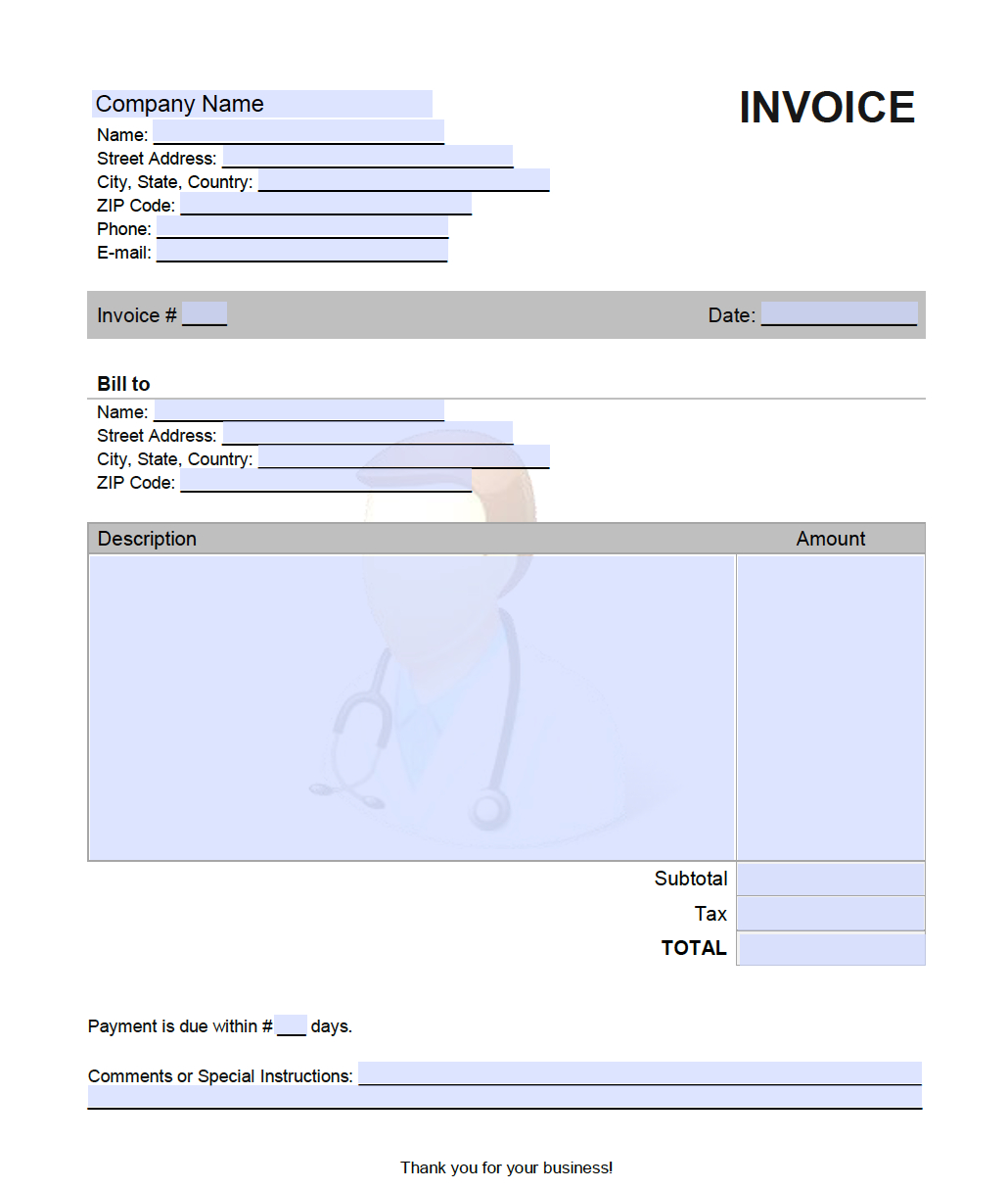 Medical Expert Invoice Template – Onlineinvoice With Expert Witness Report Template