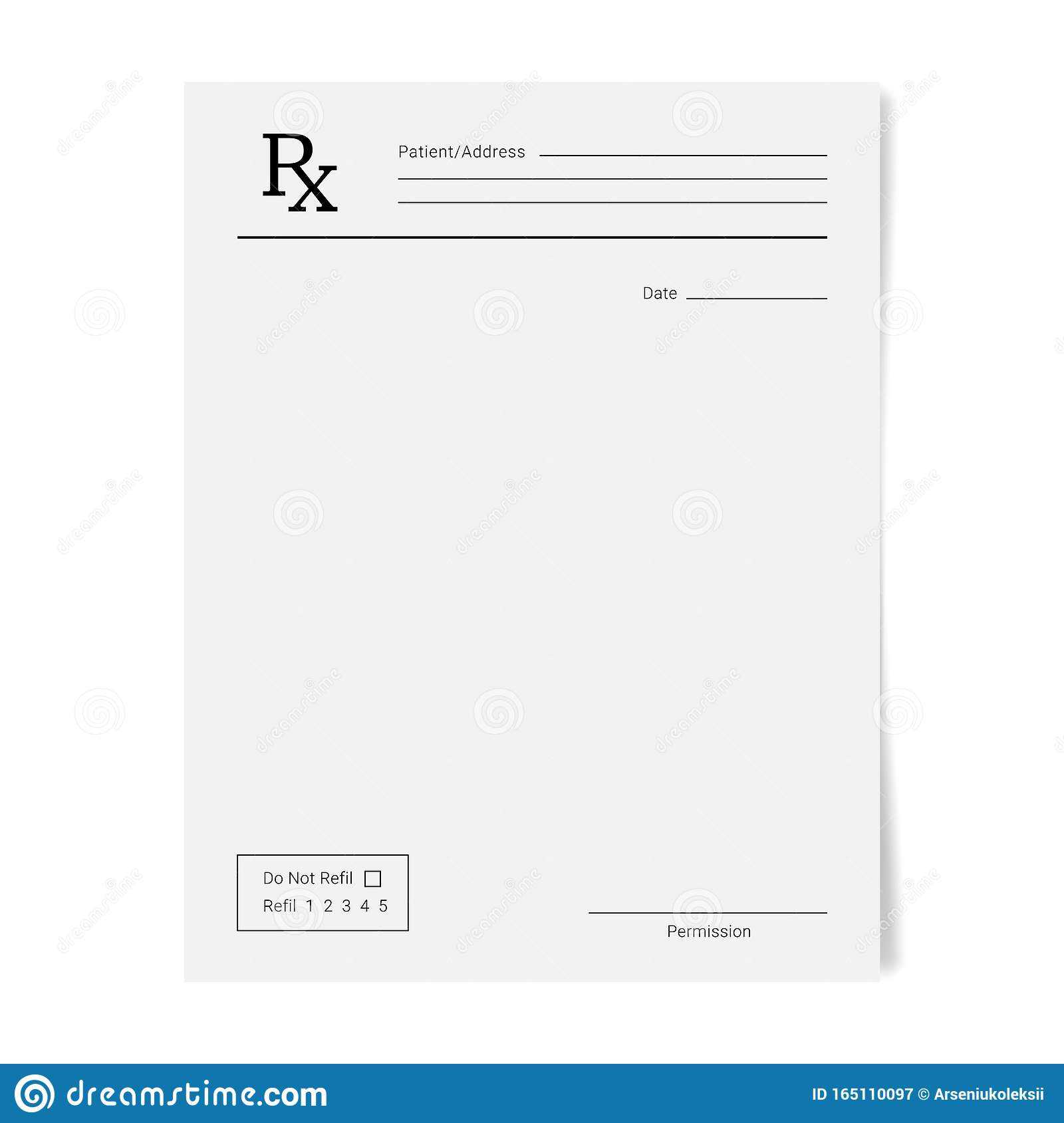 Medical Regular Prescription Form Stock Vector With Blank Prescription Pad Template
