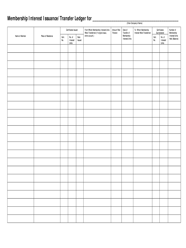 Membership Ledger – Fill Out And Sign Printable Pdf Template | Signnow With Regard To Blank Ledger Template