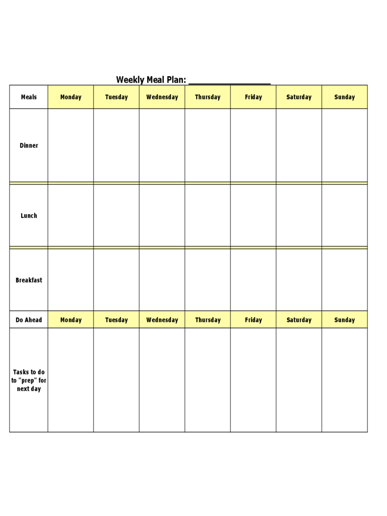 Menu Planner Template – 5 Free Templates In Pdf, Word, Excel Throughout Meal Plan Template Word
