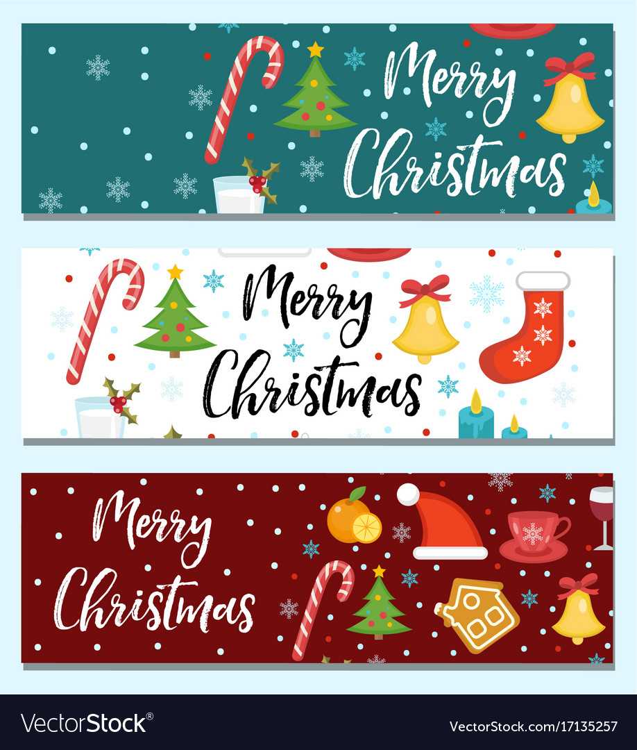 Merry Christmas Set Of Banners Template With Intended For Merry Christmas Banner Template