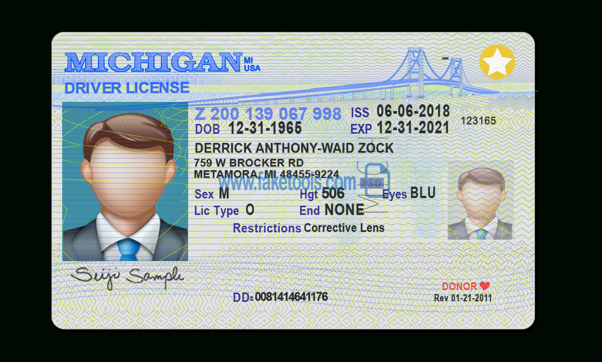 Michigan Driver License Psd Template Inside Blank Drivers License Template