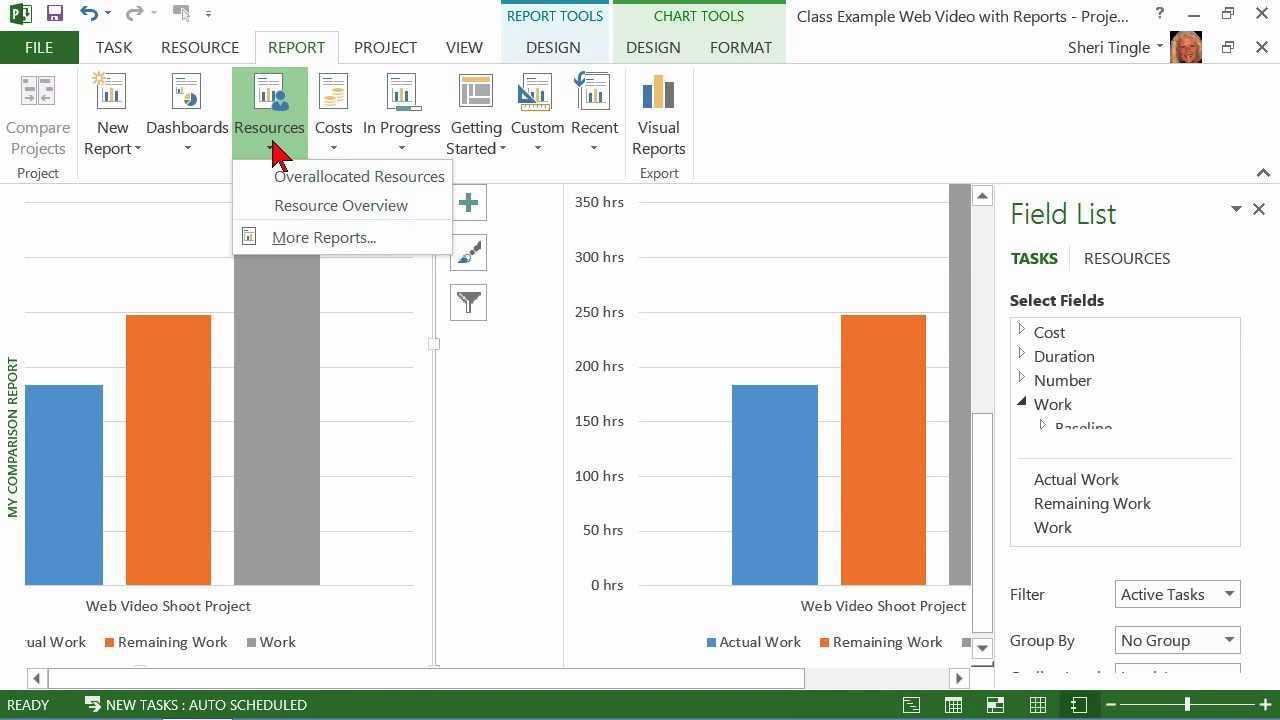 Microsoft Office Project 2013 Tutorial: Creating A Custom Report | K  Alliance Throughout Ms Project 2013 Report Templates
