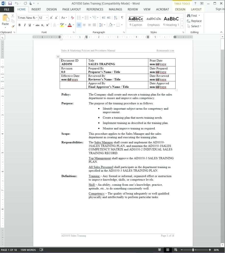 Microsoft Word Handbook Template – Heartwork With Regard To Training Manual Template Microsoft Word