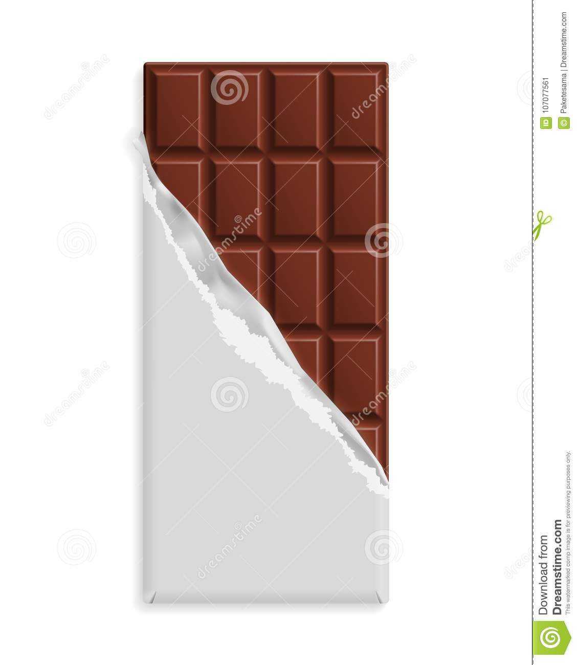 Milk Chocolate Bar In A Blank Wrapper Stock Vector With Regard To Free Blank Candy Bar Wrapper Template