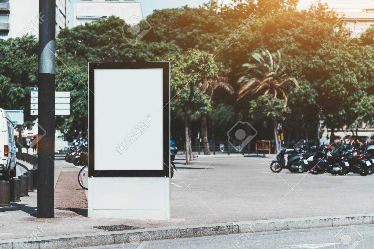 Mockup Of The Blank Information Poster In Urban Settings; An.. Pertaining To Street Banner Template