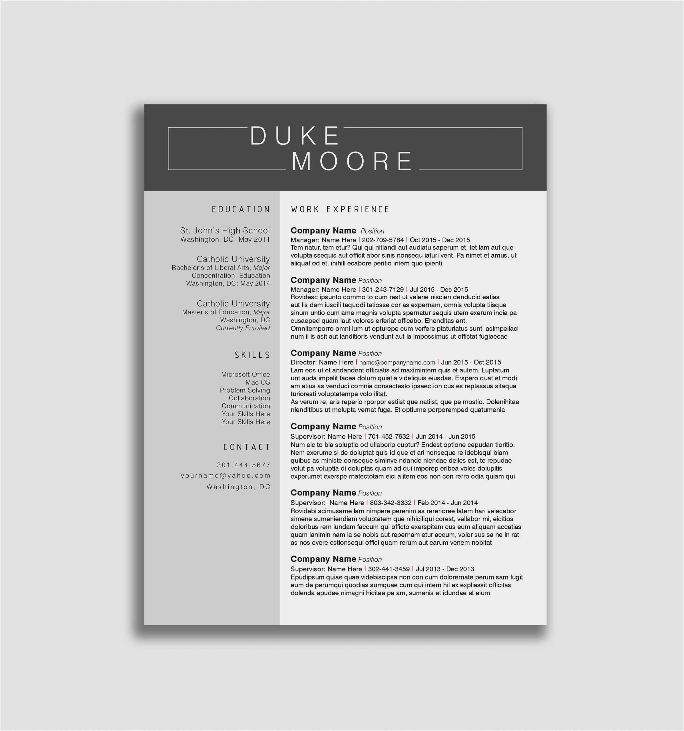 Modern Resume Template Free Download Docx – Resume : Resume Intended For Resume Templates Word 2013