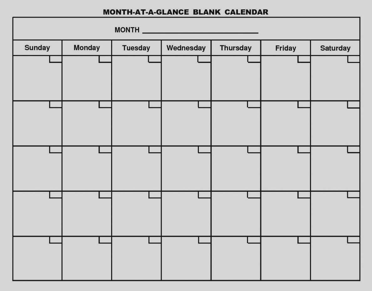 Month At A Glance Blank Calendar Template – Karan.ald2014 In Month At A Glance Blank Calendar Template