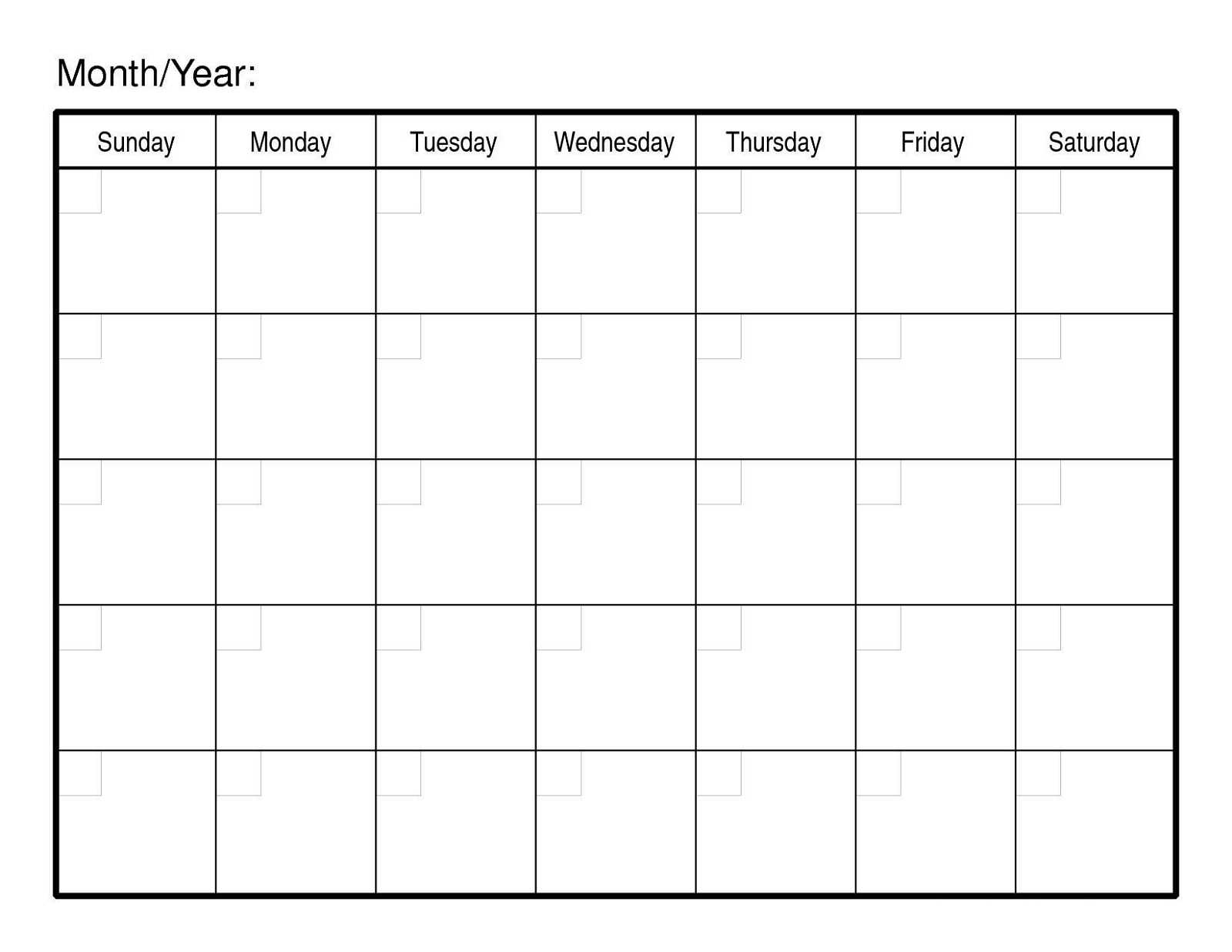 Month At A Glance Calendar Printable Blank Downloadable With Month At A