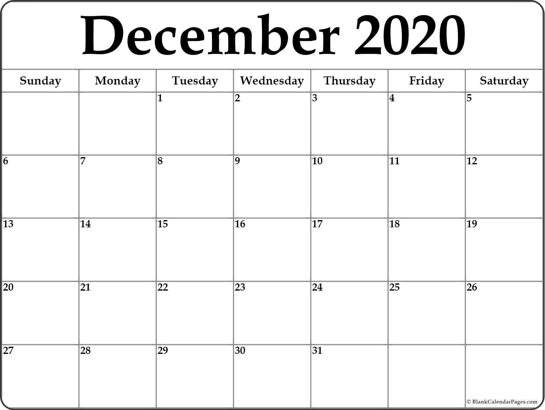 Month At A Glance Printable Calendar 2020 | Monthly Throughout Month At A Glance Blank Calendar Template