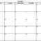 Monthly Calendar In Excel Pertaining To Blank One Month Calendar Template