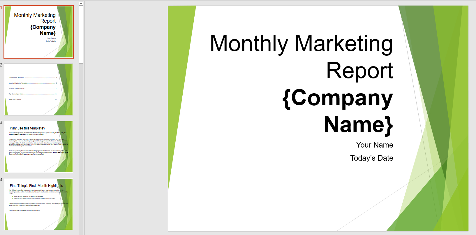 Monthly Marketing Reporting Powerpoint Template | Templates In Monthly Report Template Ppt