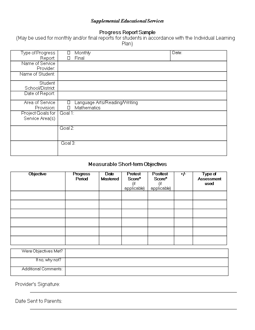 Monthly Student Assessment Report | Templates At Throughout Property Condition Assessment Report Template