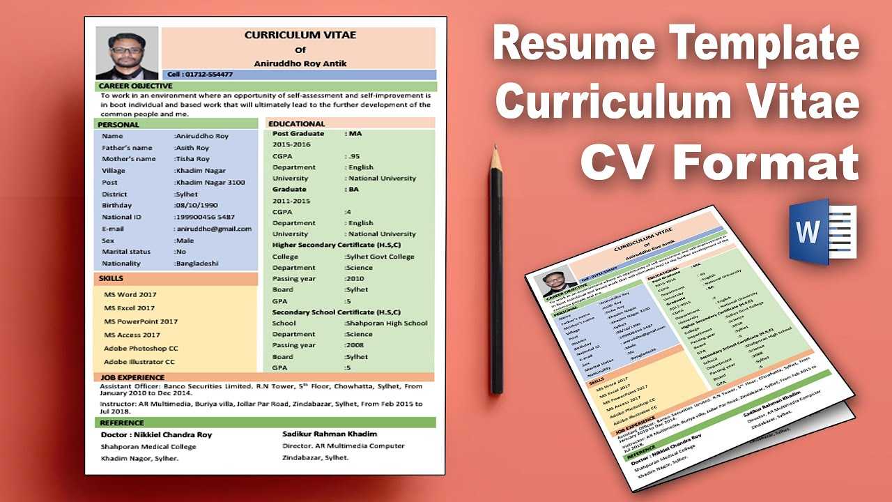 Ms Word: Create Professional Curriculum Vitae (Cv) Download | Resume  Template Design Word 2019 Ar With How To Create A Cv Template In Word