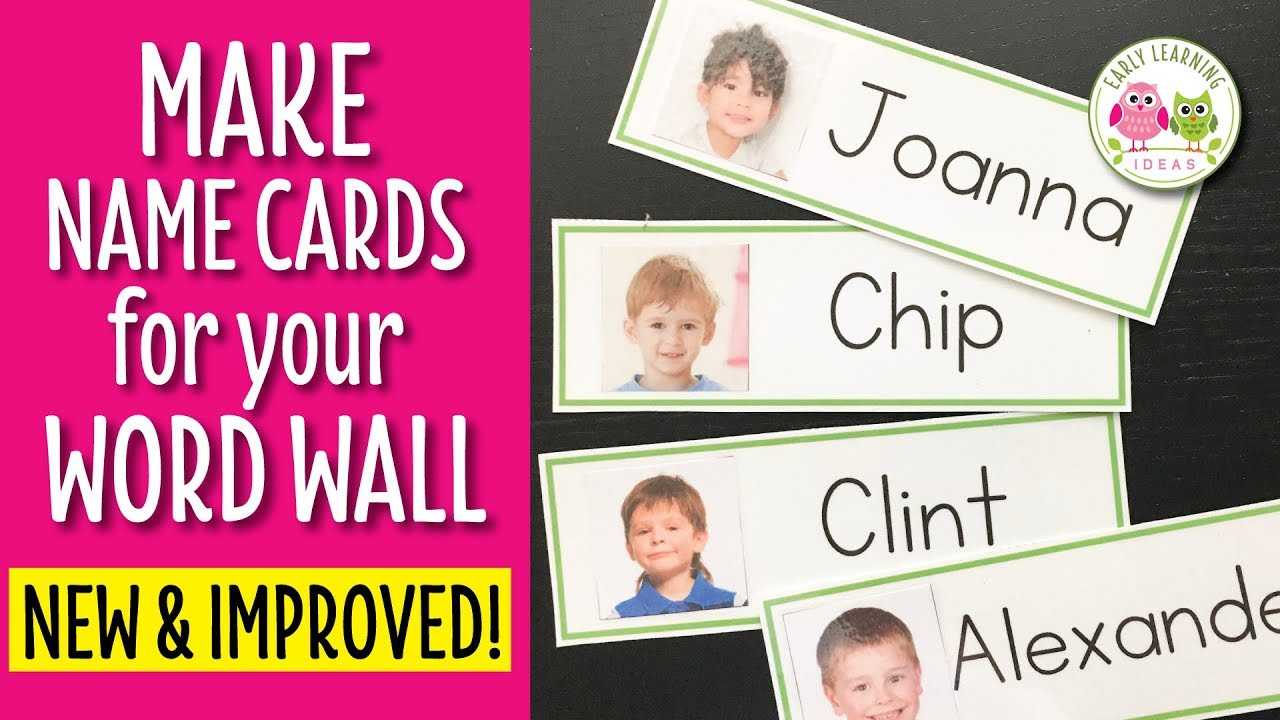 Name Cards: Make Name Cards For Your Word Wall – Early With Regard To Blank Word Wall Template Free