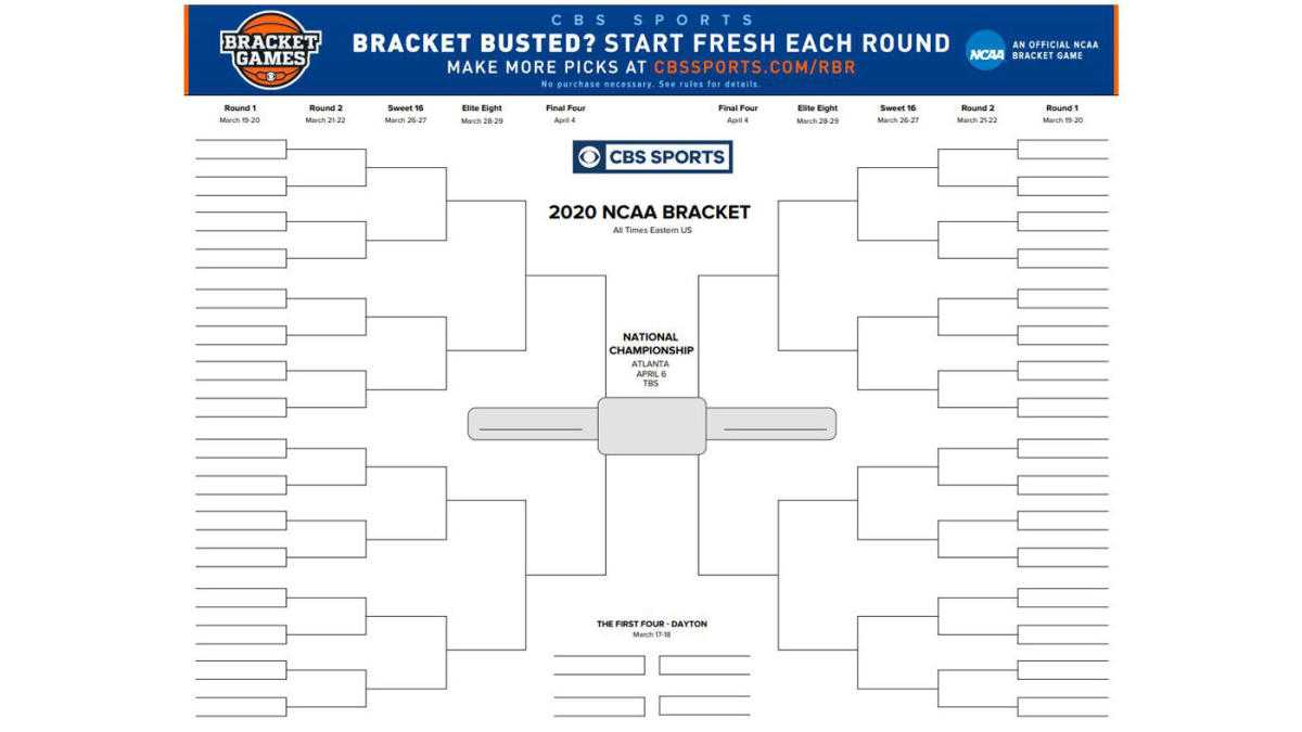 Ncaa Tournament Printable Bracket 2020: Print Your March In Blank March Madness Bracket Template